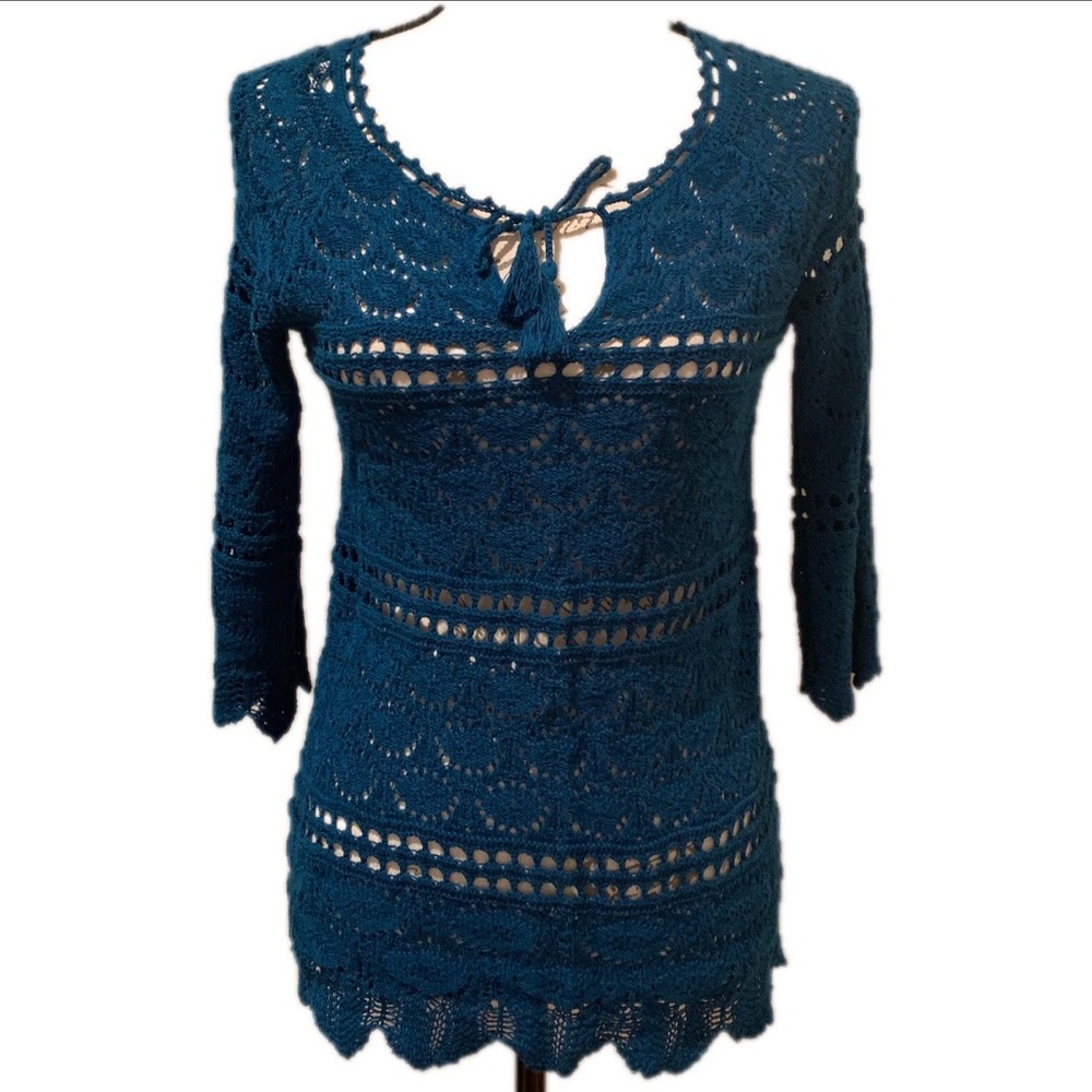 NWT. Lucky Brand. Crocheted top